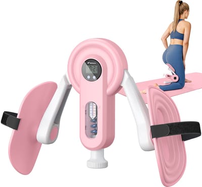 MERACH Bekkenbodemtrainer vrouw - dijbeentrainer, beentrainer - postnataal herstel - Compact - draagbaar - Voor mannen en vrouwen - roze