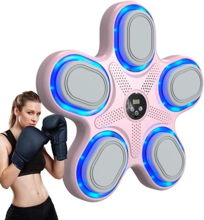Boksen Muziek Machine - Pons Trainer - Fitness Thuis - Dynamische LED Verlichting - 67 cm Breed - Roze
