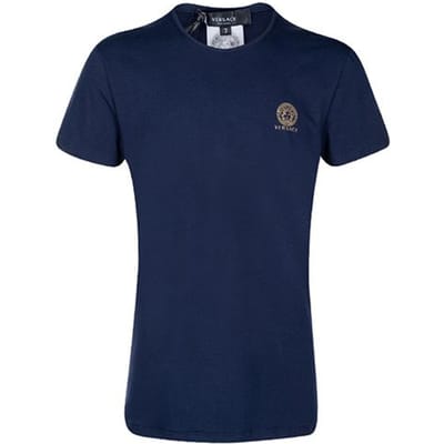 Versace Medusa Hoofd Ronde Hals Korte Mouw T-shirt Heren T-shirts Blauw AUU01005-A232741-A1384 S black