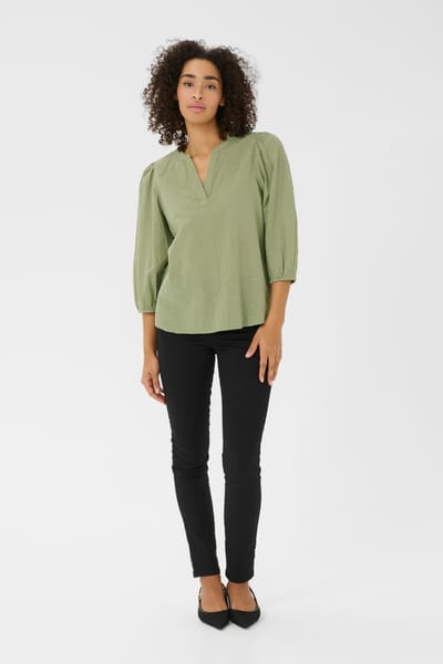 Blouse met lange mouwen Regular fit Oil Green