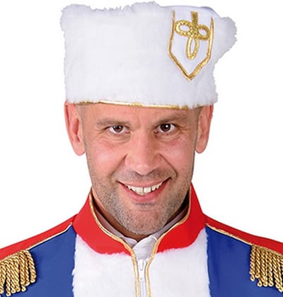 Magic By Freddy's - Landen Thema Kostuum - Witte Warme Russische Kozak Hoed - Wit / Beige - Carnavalskleding - Verkleedkleding