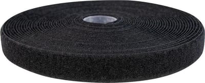 Klittenband - 25 Meter 25 meter Zwart - Afdekzeilwinkel - 20mm Naaibaar Lus Zachte Kant 25 meter Zwart