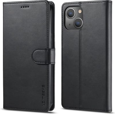 LC.IMEEKE Wallet Case Portemonnee Hoesje voor iPhone 15 Plus - Zwart