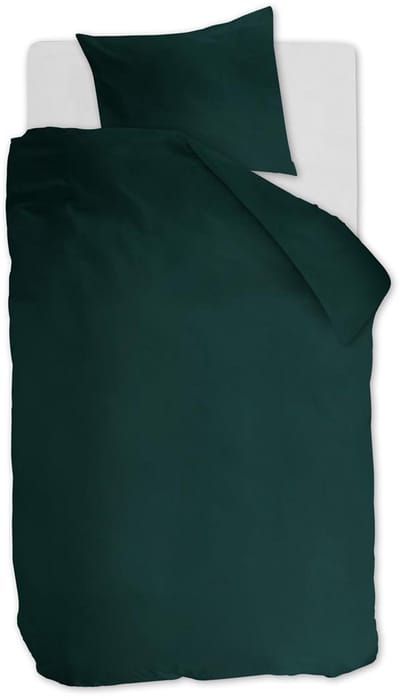 Ambiante Cotton Uni dekbedovertrek - Effen - Eenpersoons - 140x200/220 - Donker Groen