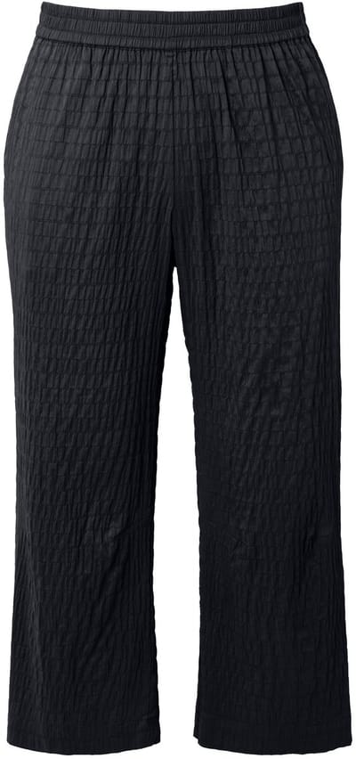 Ulla Popken - Dames - 7/8-broek Ruby voorgevormde knieën rechte pijpen - Zwart - Maat 42