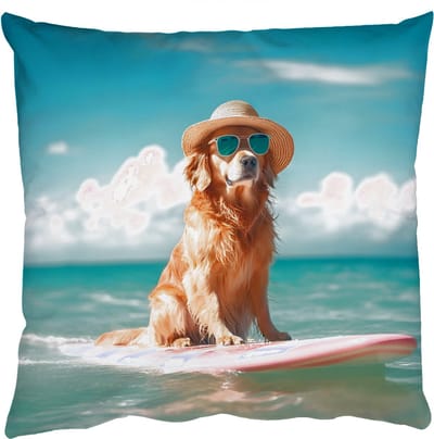Sierkussens - Kussentjes Woonkamer - 50x50 cm - Zeewater - Hond - Golden retriever - Zonnebril