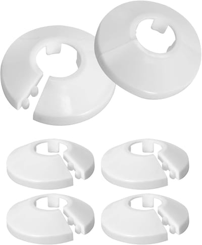 Buismanchetten - Radiator Rozetten - Buisafwerking Decoratie - Eenvoudige Klikinstallatie - 15 mm Diameter - Wit