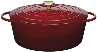 Küchenprofi Provence - Braadpan - 33 cm - 7 liter - Gietijzer - Médoc - Ovaal - Rood