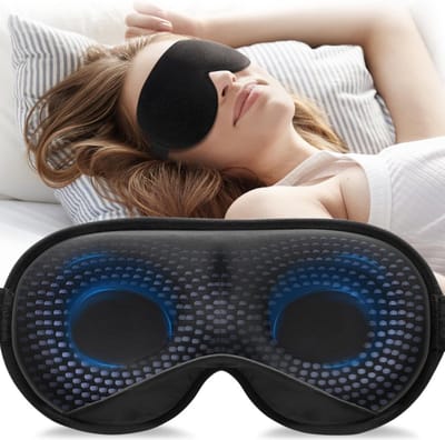 3D Zwaargewicht Slaapmasker voor Stress en Hoofdpijn, Lichtdicht en Comfortabel, Verstelbare Band voor Reis en Volledige Nachtrust