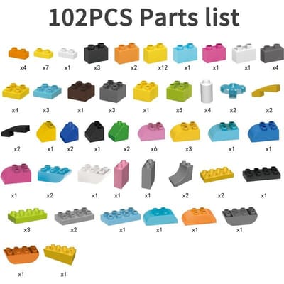 Enfants 102 Pièces Briques Particules Spacieuses Animal Briques Vives en Gros Plaques de Base BRICOLAGE Blocs de Construction Jouets de Blocs Idéal pour Cadeau white