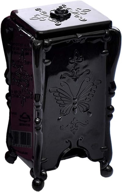 Katoenen Pads Houder - Make-up Organizer - Badkamer Opslag - Met Deksel - Acryl Container - Zwart