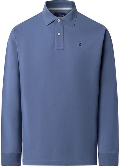 Hackett Hm5500022 Slim Fit Lange Mouw Poloshirt Blauw 3XL Man