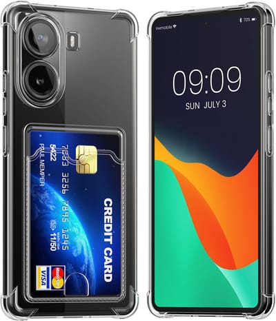 kwmobile Hoesje met kaarthouder voor Xiaomi Poco X7 Pro 5G - telefoonhoesje met kaartsleuf - Soft Case - beschermhoesje in transparant