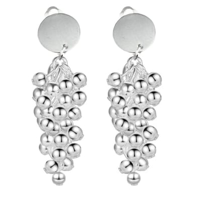 Clip oorbellen -Merida -zilverkleur -bolletjes- Geen gaatje- lang- Charme Bijoux