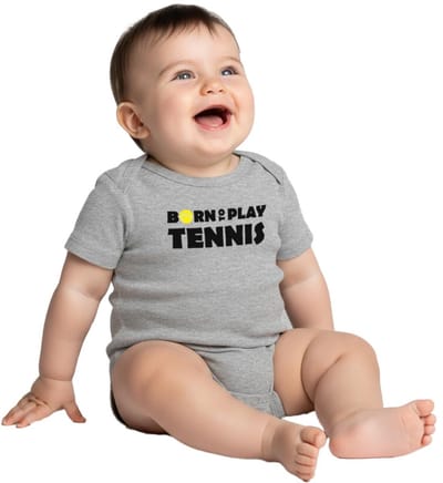 Born To Play Tennis Baby Rompertje Met Korte Mouwen
