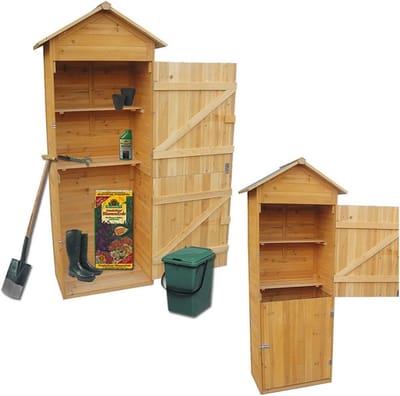 XXL Tuinkast voor Gereedschap - Houten Tuin- en Gereedschapsschuur 79 x 49 x 190 cm