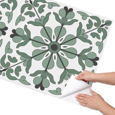 Coloray Meubel Wrap Folie - Groente Meubelfolie - 75x150 cm - Decoratiefolie Zelfklevend Groen ornament - Meubelfolie Zelfklevend - Modern Meubelfolie - Wrapfolie Keuken - Wanddecoratie - Achtergronden en patronen