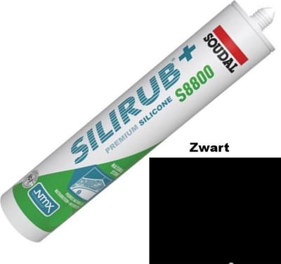 Soudal Silirub+ S8800 Natuursteen - Siliconekit - Speciaal voor Natuursteen - Kleur :  zwart 310ml