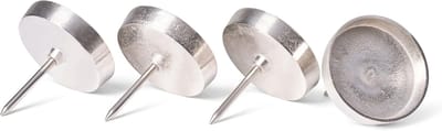 4x kaarsenhouder aluminium plat 10 cm voor adventskrans kaars pin kerstkrans