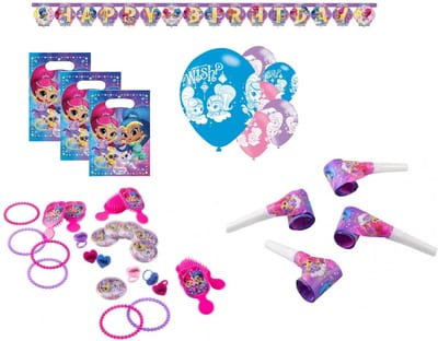 Amscan - Nickelodeon - Shimmer en Shine - Letterslinger – Feest ballonnen - 200 Cm – Uitdeelzakjes - Uitdeel cadeautjes - Roltongen - Roze - Kinderfeest - Versiering - Verjaardag.