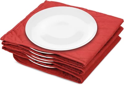 XXL elektrische bordenwarmer - 34 x 30 x 3 cm - Houdt tot 10 borden met 32 cm diameter warm - 200 W - Rood