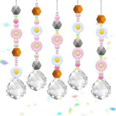 knutselset, 5 stuks, zonnevanger, kristal, zonnevanger, knutselset, doe-het-zelf suncatcher, raamdecoratie, lichtvanger, voor thuis, kantoor, tuin, outdoor decoratie