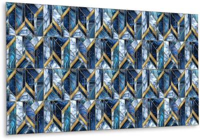Tulup PVC Wandpaneel - Moderne Abstractie Vinyl Wandpaneel - 100 cm x 50 cm - Veelkleurig PVC Wandpaneel - 1 stuk - Vinyl Wandpaneel - Geometrisch Wandbekleding - Wandbekleding Vinyl - Plaktegels Keuken en Badkamer
