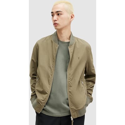 AllSaints Bassett Bomber Avo Green Größe: S | Bomberjacken Outlet | Herren | Grün