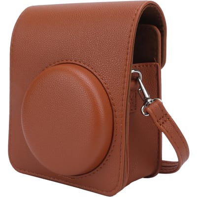 Mini Sacoche pour Appareil Photo en Cuir PU avec Bandoulière Réglable pour Appareil Photo Instax Mini 40Marron marron