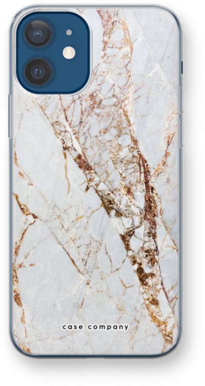 Case Company® - Hoesje geschikt voor iPhone 12 hoesje - Goud marmer - Soft Cover Telefoonhoesje - Bescherming aan alle Kanten en Schermrand