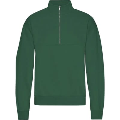 Merino 1/4 zip trui Colorful Standard Emerald Green