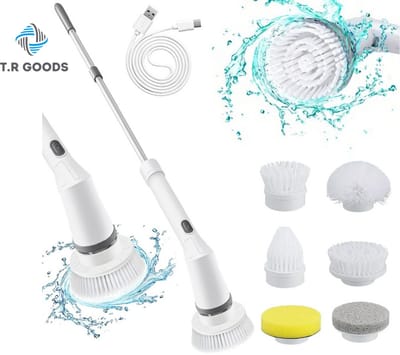T.R Goods® - Elektrische Schoonmaakborstel met 6 Opzetstukken - Elektrische Schrobborstel Oplaadbaar Draadloos
