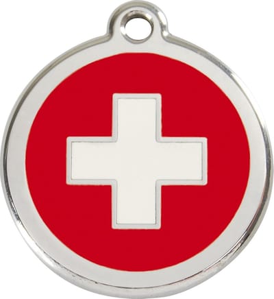 Red Dingo Hondenpenning 38 mm Zwitserse vlag Zwitserland