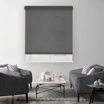 Madécostore - Rolgordijn - Lichtdoorlatend efffen - Rozegrijs - B 60 x H 190 cm.