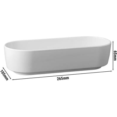 GGM Gastro (6 Stück) Schale - CASUAL - Melamin - 1 Liter - oval - Weiß
