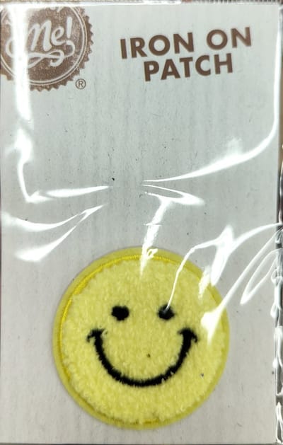 Strijkembleem smiley - iron on patch smiley - strijkapplicatie smiley