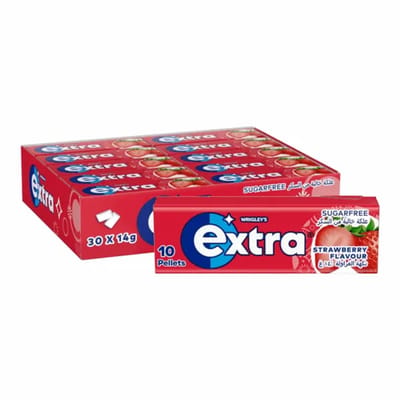 Wrigley's Extra Strawberry suikervrij - 30 x 10 stuks (30 x 14 gram)