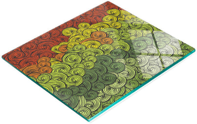 Decoratieve serveerplank van glas met golvend design, 60x52 cm