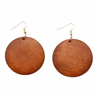 Zilveren oorhangers-Roestbruin-Hout 5 cm Tordis - Charme Bijoux