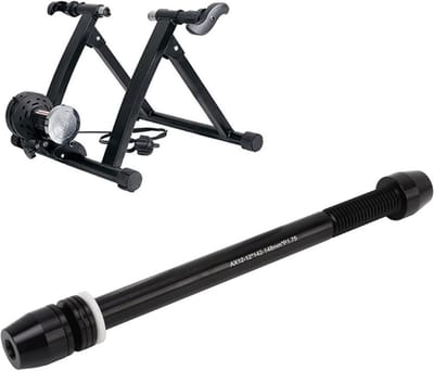 Steekasadapter - Roltrainer as - Binnen fietsen - Verstelbare lengte - 142-148 mm - Zwart