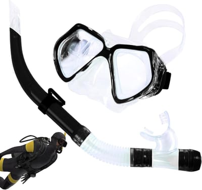 Kinder Snorkel Set - Duikuitrusting Zwembril - Onderwater Ontdekken - Anti-condens Verstelbaar - 17 cm Masker - Zwart