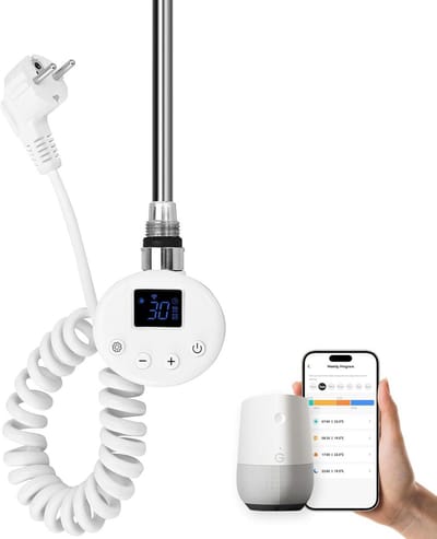 Verwarmingselement Badkamer - Handdoekwarmer Element - Badkamer Verwarmen - Slimme Wifi Besturing - 900 W - Wit