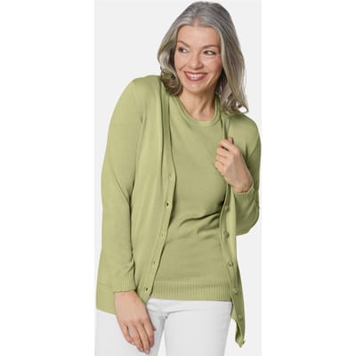 Goldner Twinset Gebreide set bestaande uit jasje en trui met halflange mouwen