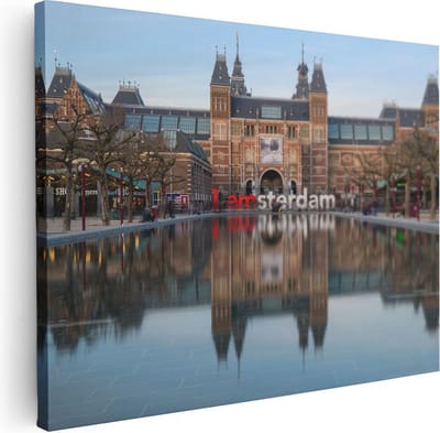 Artaza Canvas Schilderij Rijksmuseum - 40x30 cm - Klein - Wanddecoratie Amsterdam - Muurdecoratie Skyline - Kamer Accessoires Woonkamer