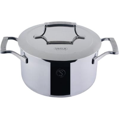 Saveur Voyage Kookpan Ø22 cm – Tri-Ply RVS – PFAS-vrij – Geschikt voor Inductie & Oven