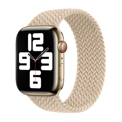 Apple Gevlochten solobandje voor de Apple Watch | 38/40/41/42 mm - Maat 2 - Beige