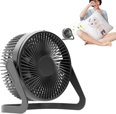Mini USB Ventilator - 6 inch - 1,5m Verlengsnoer - Tafelventilator Zwart - Stille Mini Fan - Retro Bureau Ventilator - Vloerventilator - Klein, Stil en Geruisloos - Dual Motoren - Kantelbaar - 2 Snelheden - Zwart
