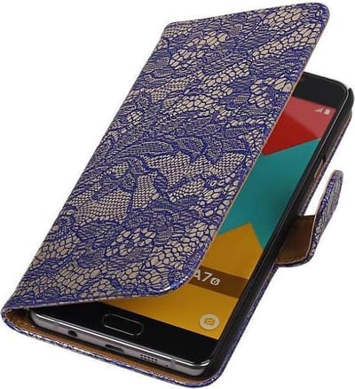 Bloem Bookstyle Hoesje - Wallet Case Telefoonhoesjes - Geschikt voor Samsung Galaxy A7 (2016) A710F Blauw