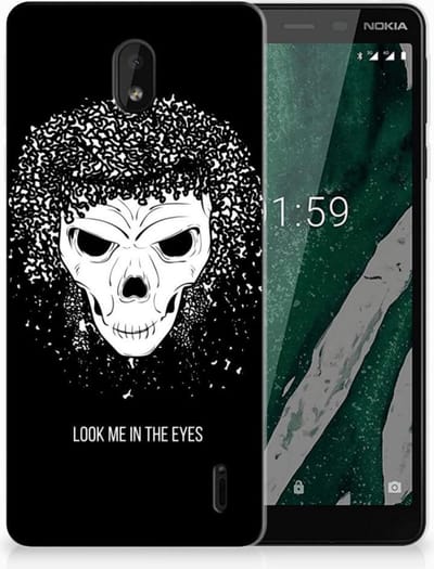 Silicone Back Case Nokia 1 Plus Skull Hair