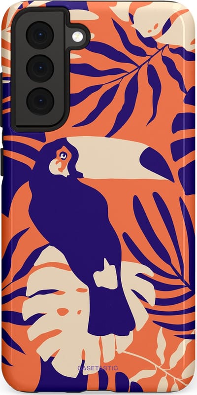 Casetastic Hoesje Geschikt voor Samsung S21 FE - Stijlvolle Beschermende Duo-layer Case - Paradijs Toekan
